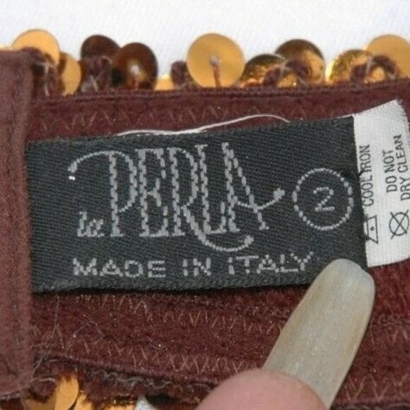 La Perla Sequin BRA Underwire Metallic Copper Brown Italy 34M - Picture 5 of 6